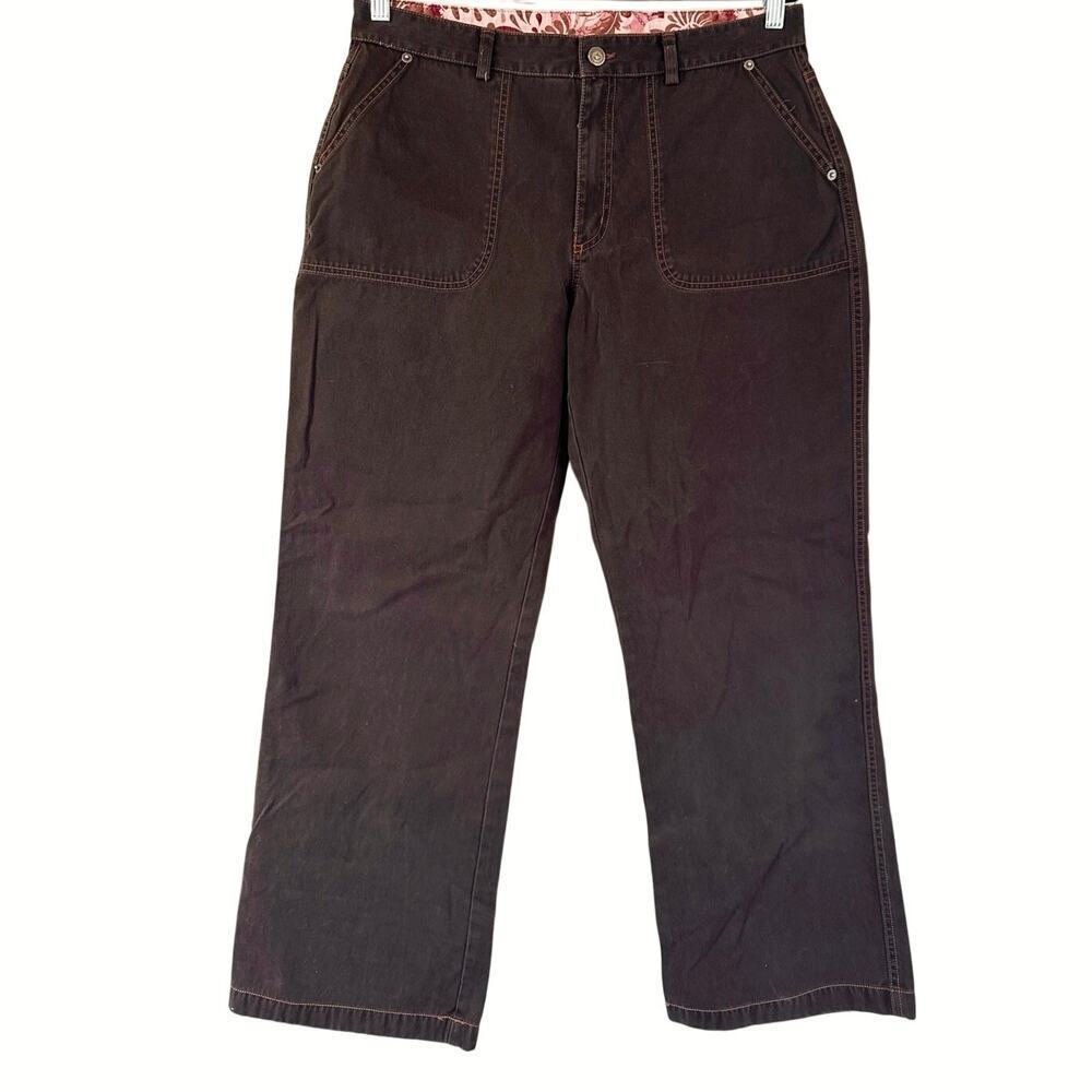 Patagonia Vintage Women's Broken Twill Pants Brown Size 14 Outdoor Active